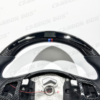 Volant de Voiture Sport en Cuir Personnalisé avec LED et Fibre de Carbone Forgée pour BMW E90 E91 E92 E93 E82 E84 E88 E87 M3