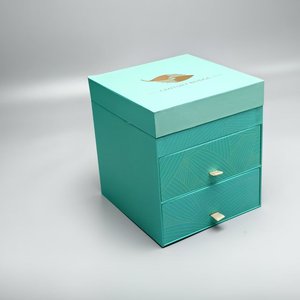 Guangdong Paperboard Magnetic Flap Open Lid Hinged Clamshell Two Layer Drawer Gift Box Embossing Sponge Lining Matt Lamination - Product Image 3