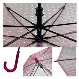 Paraguas Transparente con Diseño de Diamantes Escarchados, Mango en Forma de J, Resistente al Viento, Duradero, Publicitario para Niños - Product Image 6