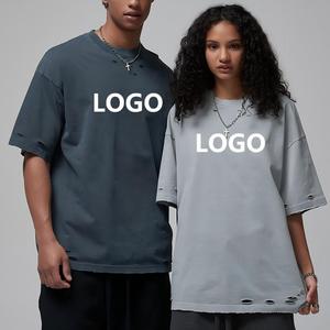 เสื้อยืดแขนสั้นโอเวอร์ไซส์ สีพื้น สไตล์สตรีท ผ้าคอตตอนเจอร์ซีย์ คอกลม ระบายอากาศได้ดี เสื้อผ้าผู้ชาย - Product Image 1