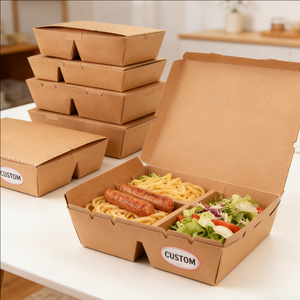 Caja de Sushi Plegable Personalizada para Llevar, Contenedor Desechable para Alimentos con Divisores, Ecológico, OEM, ODM - Product Image 1