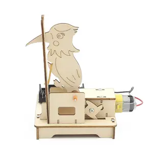 DIY儿童实验电气科学模型套件木制啄木鸟物理技术STEM教育学校项目玩具
