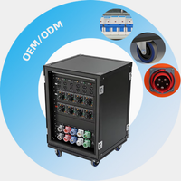 Boîtier de distribution d'énergie industriel modulaire multi-sorties en tôle galvanisée OEM/ODM personnalisé IP54 220V 63A avec prises sur mesure