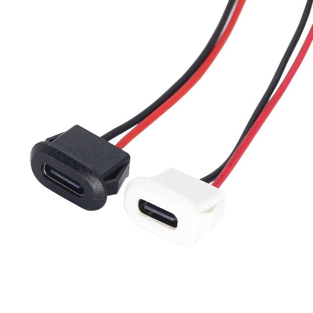 Panel Mount USB C Female to PH2.0 2P Open Wires Charging Cable Custom Charger Port