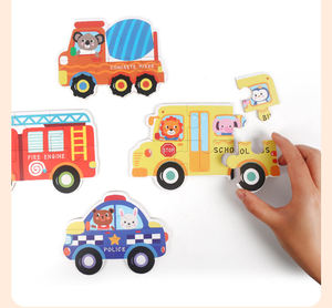 Puzzle 3D in Legno 6 in <span class=keywords><strong>1</strong></span> con Disegni di Auto, Frutta e Animali in Scatola di Metallo, Gioco da Tavolo Educativo per <span class=keywords><strong>Bambini</strong></span> e Bambine - Product Image 6