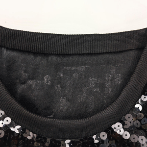New Wholesale Customized Oversize Black <strong>Sequin</strong> <strong>Crop</strong> <strong>Top</strong> for San Antonio Women - Product Image 5