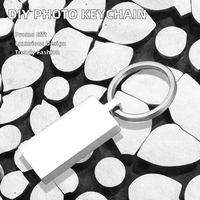 Porte-clés photo rectangle personnalisé du fabricant accessoire de sublimation en métal porte-clés vierge étiquette image personnalisable