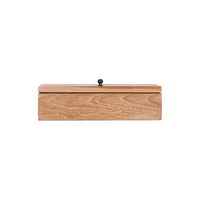 Elegante Caja de Té Luci Marrón Natural, Duradera, Moderna, Cuadrada, Estilo Japonés, Madera de Teca, Latón, Almacenamiento Sostenible, Técnica de Lacado