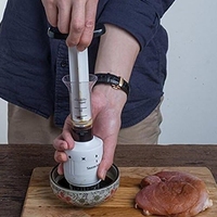 Injecteur de viande de marinade en acier inoxydable, injecteur d'attendrisseur de marinade seringue à saveur d'aiguille cuisson viande volaille dinde poulet