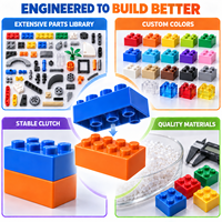 Ensembles de blocs de construction personnalisés OEM ODM, petites séries, briques éducatives avec logo, emballage mixte, boîte de couleur personnalisée