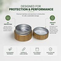 Kemasan Kosmetik Aluminium Tutup Bambu Ramah Lingkungan Premium Kustom 10ml Wadah Perawatan Kulit Berkelanjutan Grosir Massal