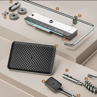 Ensemble de douche moderne intelligent mural pour salle de bain à 4 touches de piano Mélangeur chaud et froid Robinet de bain douche avec système d'affichage numérique à LED