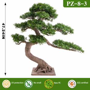 Ruopei - Bonsái Artificial de <span class=keywords><strong>Podocarpus</strong></span> en Maceta de 47.24 Pulgadas, Bonsái de Pino Artificial Realista con Tronco Natural para Decoración - Product Image 3