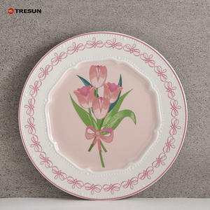Assiette en porcelaine haut de gamme et durable pour adultes, design personnalisé, marque TRESUN, compatible lave-vaisselle et micro-ondes, pour la maison, l'hôtel et le restaurant - Product Image 5