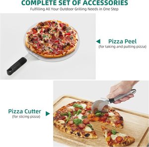 Four à pizza moderne portable en acier inoxydable à double couche de 12 pouces, four à pizza au bois de chauffage pour l'extérieur - Product Image 5