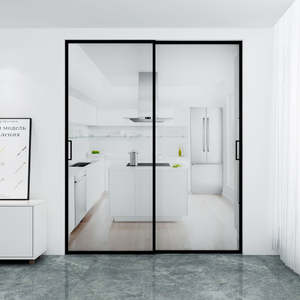 Fábrica personalizado alumínio liga porta deslizante vidro engrossado deslizante alumínio porta estilo 8 roda porta deslizante - Product Image 2