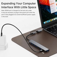 Hub Multi Port Xput Custom Logo 7-in-1 OTG Tipe-C dan USB 3.0 ke USB 3.0 USB 2.0 Splitter Adaptor Multiport 7 in 1