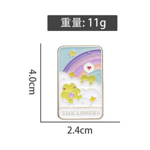 Katak kartu <span class=keywords><strong>Tarot</strong></span> Enamel Pin hitam <span class=keywords><strong>Tarot</strong></span> Deck bros Pin dengan Foil emas warna Pin ramalan huruf Enamel lencana - Product Image 6