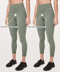 Leggings Deportivos de Yoga de Mujer de Cintura Alta Sin Costuras Elásticos en Cuatro Direcciones Ecológicos de Spandex/Nailon - Product Image 3