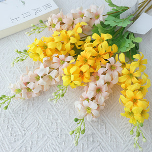 Bouquet de fleurs artificielles en jacintes et delphiniums, en plastique et soie, pour décoration de maison et de mariage, rose, violet, champagne, rouge - Product Image 3