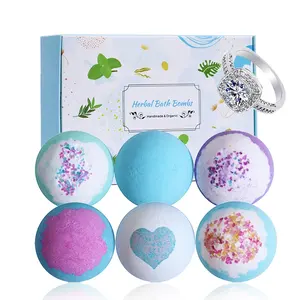 Wholesale Custom Bath Bomb Packaging Box Bubble Natural Organic Bath Fizzies With Surprise Rings Inside