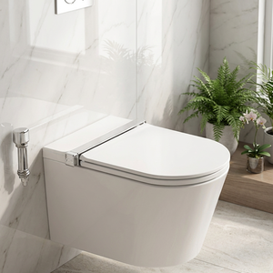S005 <span class=keywords><strong>WC</strong></span> intelligent en céramique avec capteur d'ouverture <span class=keywords><strong>automatique</strong></span>, chasse d'eau contrôlée par application, bidet mural intelligent - Product Image 1
