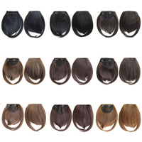 Cheveux synthétiques frange droite frange avant naturelle clip dans les extensions de cheveux ligne pleine frange frange résistant à la chaleur postiche 30 grammes