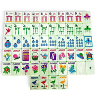 Jeu de Mahjong américain Garden Glow Matcha Pearl en acrylique monocouche gravé sur mesure pour divertissement intérieur