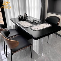 Chaises de salle à manger modernes de luxe Mobilier de restaurant en cuir de qualité Design minimaliste en métal avec fonctionnalité légère Prix