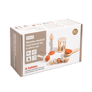 Ensemble de hochets en bois sans odeur, fabriqués avec soin, inspiré de Montessori et d'Orff, jouet musical pour le développement sensoriel précoce des enfants - Product Image 5