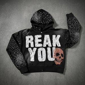 Sudadera con capucha OEM con cremallera, estilo vintage, 100% algodón, forro polar grueso, corte holgado, premium, con logo personalizado para hombre - Product Image 1