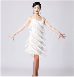 Robe de danse à franges pour femmes, robe de danse latine à franges, paillettes brillantes, Samba, <span class=keywords><strong>Tango</strong></span>, Costumes de danse de salon - Product Image 4