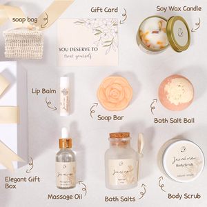 Set de Regalo de Baño de Jazmín Orgánico a Base de Hierbas para Mujer, Aroma Personalizado, Paquete de Spa Moderno para el Cuidado Personal, Crema OEM/ODM para Mamá, Novia, Hermana, Tía - Product Image 3