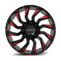 Rines de Aleación Kipardo Todoterreno de 15, 17, 18 y 20 Pulgadas, 5 y 6 Birlos, Diseño de Rayos en Espiral, Color Rojo Fresado, para Jeep Wrangler 4x4