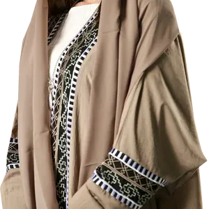 Vente en gros Abaya personnalisée fabrication de haute qualité islamique musulmane Abaya Dubaï Qatar ouvert Abayas attaché hijab