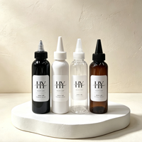 Bouteilles d'emballage souples personnalisées vides pour liquide nettoyant 100 ml, huile capillaire, avec étiquettes cosmétiques et bouchon à vis pour les soins capillaires