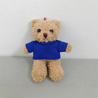 Porte-clés en peluche ours en tissu imprimé avec logo, mini 4 pouces, personnalisé, populaire, vente en gros, jouets Songshan, cadeaux