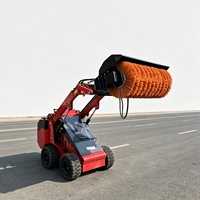 Langlebiger Kehrbesen-Aufsatz für Radlader, Hydraulischer Winkelbesen, Straßenkehrmaschinen-Bürste für Praktische Schneekehrmaschine