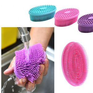 2024 New Massage <b>Shower</b> Back Scrub Easy to Clean <b>Sponge</b> Removal Belt Brush Exfoliating Silicon Silicone Bath Body Scrubber - Product Image 3