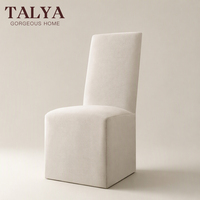 Chaise de salle à manger moderne de luxe rembourrée à dossier haut, chaise individuelle en tissu design pour la maison, l'hôtel, la cuisine, le restaurant