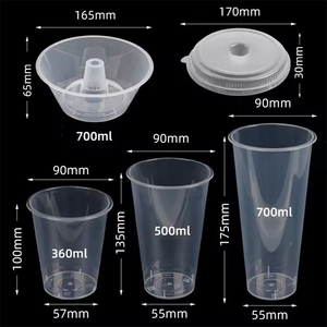 Gobelets en <span class=keywords><strong>plastique</strong></span> réutilisables et créatifs pour boissons, bols à poulet et plats chauds, gobelets à emporter avec plateau à collation - Product Image 3