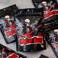 1g 3.5 7g 14g Desain Kustom Cetak Digital Mylar Stand up Pouch Resealable Zip Lock Kemasan Anti Bau Kantong Mylar