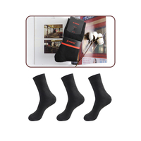 Chaussettes décontractées d'hiver pour hommes mi-mollet de haute qualité en coton chaud tricoté couleur noire unie excellente pour l'exportation