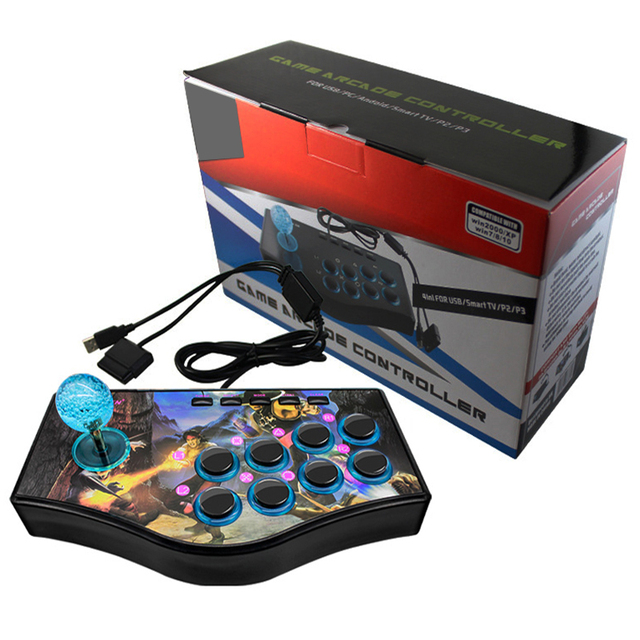 JP308 Universal USB Arcade Fighting Joystick Controller Projector Gaming Joypad for Ps3 Ps2 Game Console PC SmartTV PC360