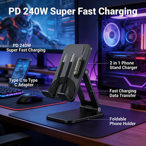 ใหม่240W <span class=keywords><strong>Type</strong></span> <span class=keywords><strong>C</strong></span> <span class=keywords><strong>สาย</strong></span> USB <span class=keywords><strong>C</strong></span> อะแดปเตอร์กับ PD <span class=keywords><strong>ชาร์จ</strong></span>เร็ว<span class=keywords><strong>2</strong></span> <span class=keywords><strong>in</strong></span> <span class=keywords><strong>1</strong></span>ที่มองไม่เห็นผู้ถือสำหรับชาร์จโทรศัพท์ Xiaomi Huawei - Product Image 4