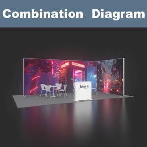 Quảng Cáo hội chợ triển lãm gian hàng hiển thị căng thẳng vải Backdrop seg Pop Up LED Backlit hộp Đèn ảnh Modular hiển thị - Product Image 2
