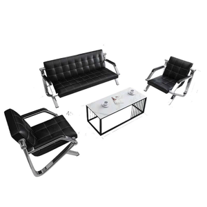 Sofá de Lujo Moderno Zxm S, Diseño Superior para Oficina, 3 Conjuntos de Sillas de Espera Negras - Product Image 6