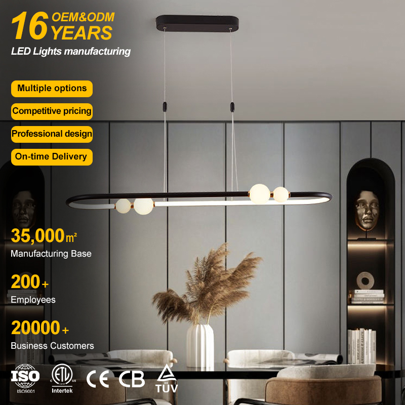 New Products Ip20 Hanging Aluminum Glass Indoor 44w Led Pendant Light