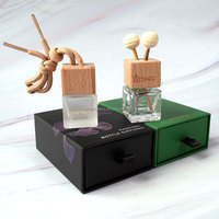 Flacon diffuseur de parfum pour voiture populaire, vide, 8 ml, 10 ml, en verre de forme carrée, avec bouchon à vis et impression sérigraphiée