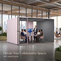 Espace de travail modulaire commercial à réduction de bruit élevée, studio silencieux, salle de conférence préfabriquée